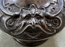 Antique Art Nouveau William B. Kerr Glass Inkwell w/ Sterling Cap GREEN MAN picture