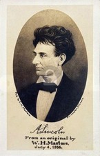 1910 Abraham Lincoln Portrait W.H. Masters RPPC Photo Postcard COPY picture