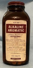 Vintage Parke-Davis Alkaline Aromatic Euthymol  Pharmacy Amber Glass picture