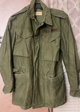 Vintage Army Green Cold Weather Field Coat Jacket Distressed picture