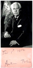 1952 Composer ARTHUR BLISS Hand SIGNED AUTOGRAPH + PHOTO + DECO MAT Conductor picture