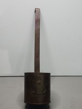 Antique 1880 Primitive Hammered Copper Brass Dipper Ladle Hanging Server Pot  picture