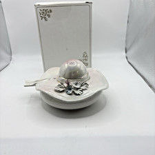 Vintage Capodmonte Hat Shaped Trinket Box Creazioni Minervini Italy Opalescent picture