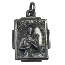 Vintage Sterling Silver St Saint Gerard Religious Medal picture