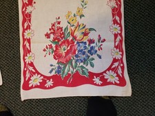 Vintage Linen Floral Tea Town Lot picture