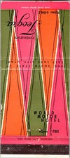 World Motor Hotel Resto Teogra Salt Lake City UT Vintage Matchbook Cover 5M28-2 picture