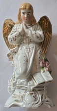 Antique Angel Christmas Tree Topper Porcelain Handpainted Figurine Victorian 8