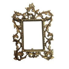 Antique Victorian Brass Photo Picture Frame 7 X 10 W/ Easel Stand picture