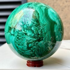 6.2 lb  Green Malachite Polished Sphere Natural Crystal Gemstone Reiki Display picture