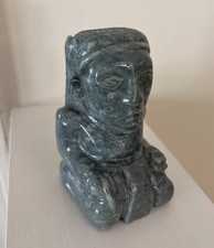 Mayan Olmec Jade God N Monkey Scribe Copan Carved Large Figure Aztec Mask Statue picture