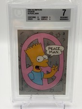 1990 Topps Simpsons Stickers #3 Peace Man Bart Simpson Beckett BGS 7 picture