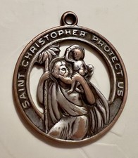 Vintage St Christopher Medal Pendant Catholic Religious picture