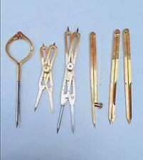Brass proportional and dividers With Drafting Compass Set Tools of 6 pcs picture