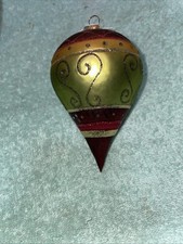 Varsovia Multi-Color Glass Christmas Teardrop Ornaments 4 Inch New With Tags picture