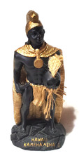 Chiefly Hawaiian King Kamehameha Resin Statue 8.3