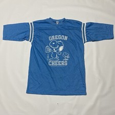 60s? VTG Snoopy Woodstock Oregon Cheers Peanuts L Shirt Raglan ARTEX spruce mayo picture