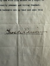Thomas A Edison Signed 1919 Edison Primary Corporate Archive picture