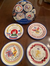 Four 6 1/2” American Atelier “At Home”Porcelain Canapé Plates In Original Box picture