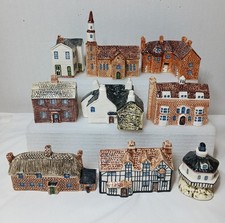 9 John Putnam's Heritage Houses vtg Ceramic Figurine England SHAKESPEARE Dickens picture