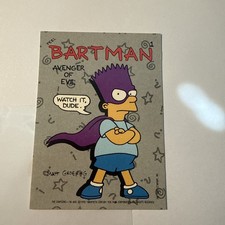 1990 Topps The Simpsons TV Show Bartman Avenger Of Evil Sticker #1 picture
