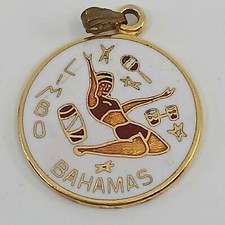 Limbo Bahamas Golden Round Charm Pendant 7/8