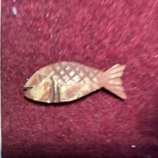 FISH FETISH - Native American Carved Wood miniature  Early 1900s Plains Tribes picture