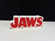 Jaws 3D Printed Logo Sign Movie Collectible Desk Display Shelf Decor Red White picture