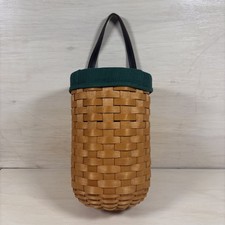 Longaberger 2001 Large Gatehouse Basket Ivy Green Liner Protector Leather Hanger picture