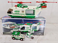 VINTAGE 2001 HESS GASOLINE HELICOPTER MOTORCYCLE CRUISER NEW WORKING  picture