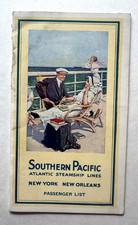 1914 Southern Pacific Atlantic Steamship Line SS Creole Passenger List cover art picture