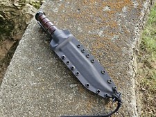 KA-BAR USMC Custom Kydex Sheath, PANCAKE, DANGLER, Mini Firesteel, Paracord(Blk) picture