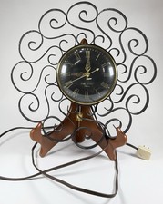Vtg MCM General Electric Wall Clock GE Gold Black Iron Model 2H60 Not Working picture