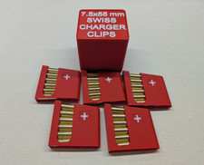 Swiss K11/K31 Charger Clip Storage Box & 5 Charger Clips for 7.5x55 Swiss picture
