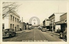 Arlington WA Washington Street View 1945 RPPC Photo Postcard COPY picture