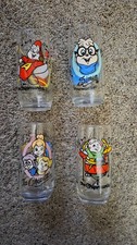 Vintage 1985 Hardee's Alvin and The Chipmunks Drinking Glasses Complete Set of 4 picture