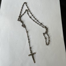 Vintage Sterling Silver 925 Rosary Beads In Clean Design picture