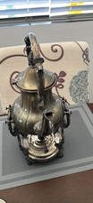 VTG Sheridan Silver Platted Tilt Tea Coffee Pot Stand Warmer Burner 3 pcs picture