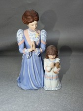 1990 Lenox Bedtime Prayers Fine Porcelin- Mother and daughter praying on knees picture