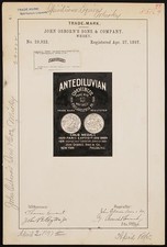 New York Philadelphia 1897 John Osborn's Sons Antediluvian Whisky Trade Mark picture