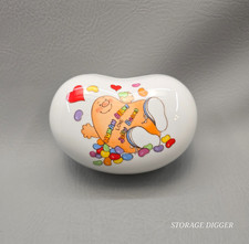 Vintage Rare Enesco 1981 Human Bean Love Jelly Beans Trinket Box Ceramic Candy picture