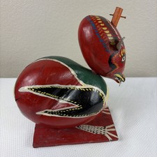 Vintage Handmade Gourd Piggy Bank Guatemalan Artisans Collectable picture