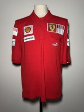 PUMA Ferrari Polo Men's L Red Short Sleeve with Logos/Patches and Pockets picture