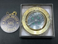 Solid Brass Compass AITG Centerstone Paperweight 3” X 1” ASI35530 NEW picture