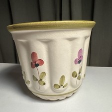 Vtg Handpainted in Italy Ceramic  Planter 4” X 4.75”  picture