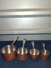 Vintage Copper Measuring Cups 1/4, 1/2, 1/3, 1 Cup. Set picture