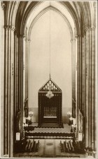 RPPC New York temporary choir sanctuary St John Divine Nave real photo postcard picture