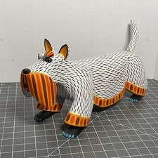 Ariel Playas Oaxaca Wood Carving Dog Alebrije Scottie Schnauzer Folk Art picture