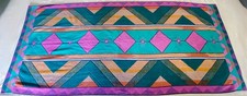 ROYAL TERRY VTG Beach Towel 1980's-90's Geometric SW Pink Teal Terra Cotta  WOW picture