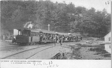 G73/ Ludington Michigan Postcard Epworth 1906 Dummy Railroad Tourists picture