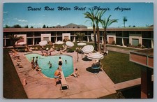 Desert Rose Motor Hotel Phoenix Arizona Swimming Pool Postcard picture